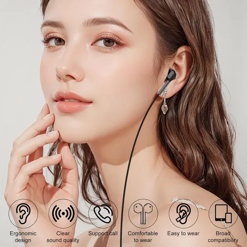 Miniatura 4 de Samsung - Auriculares con cable USB C para Galaxy A36 5G/A17/A56/A26/A16 5G/S25 Edge Ultra/S24 FE/S23/S22, Z Flip 7/Fold 7, auriculares con cable