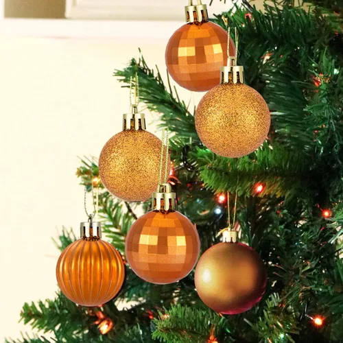 Miniatura 2 de Adornos de bola de Navidad de tamaño pequeño de 28 piezas irrompibles en 4 acabados clásicos para decoración del árbol de Navidad