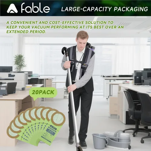 Miniatura 5 de Paquete de 20 bolsas de vacío 100331 para mochila ProTeam de 10 cuartos de galón, reemplazo #100331 cuello circular abierto
