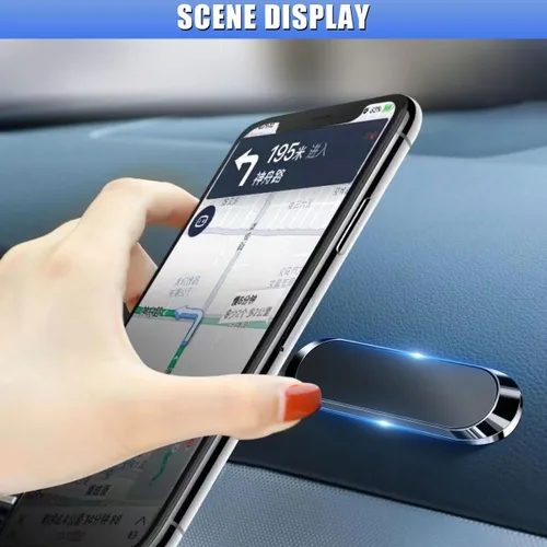 Miniatura 7 de Soporte magnético para teléfono en el coche, soporte plano adhesivo para teléfono en el coche con placa metálica para salpicadero y pared, soporte
