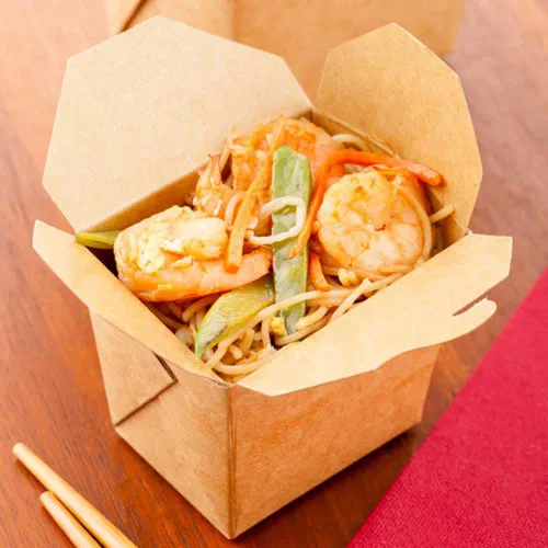 Miniatura 3 de Restaurantware Bio Tek - Cajas chinas de 8 onzas para llevar, 25 cajas de comida a prueba de grasa, con bloqueo de pestañas, papel kraft
