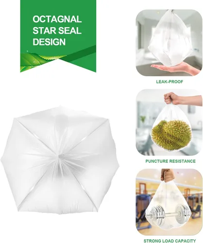 Miniatura 4 de FORID Bolsas de basura transparentes, bolsas de basura de 8 galones, bolsas de basura de plástico para basura, 110 unidades, para baño, dormitorio