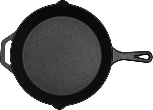 Miniatura 7 de Juego de utensilios de cocina de hierro fundido de 5 piezas, sartenes pre-sazonadas de 12 y 8 pulgadas, 2 planchas planas y salvamanteles