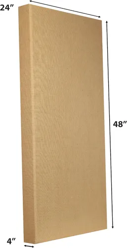 Miniatura 3 de Panel acústico absorbente de sonido 24" x 48" x 4" borde biselado (natural)