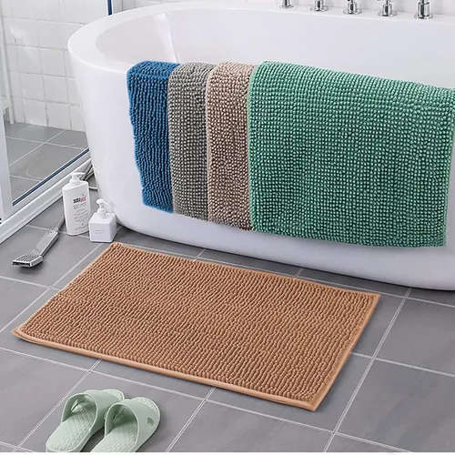 Miniatura 2 de QWEASDF Tapetes absorbentes para baño, antideslizantes, para ducha, entrada, entrada, felpudos de felpilla, extraíbles y lavables, color gris, 19.7