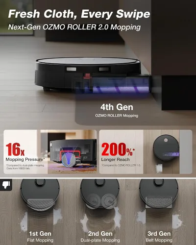 Miniatura 4 de Yeedi S20 Infinity: Robot Aspirador y Trapeadora con Succión de 19,500Pa, Carga PowerBoost, Rodillo Autolavado OZMO 2.0, Estación OmniCyclone Sin