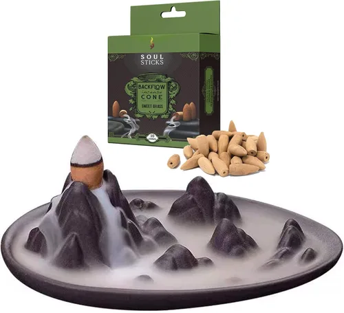 Miniatura 15 de Soul Sticks Soporte de incienso de reflujo fuente de cascada para el hogar, oficina, yoga, decoración de habitación y aromaterapia con 1 paquete