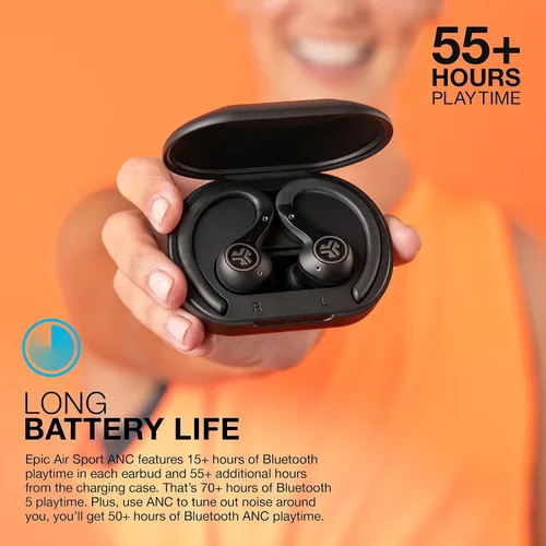 Miniatura 2 de JLab Epic Air Sport ANC Gen 2 Auriculares inalámbricos Bluetooth verdaderos, audífonos para hacer ejercicio, IP66 a prueba de sudor, vida útil