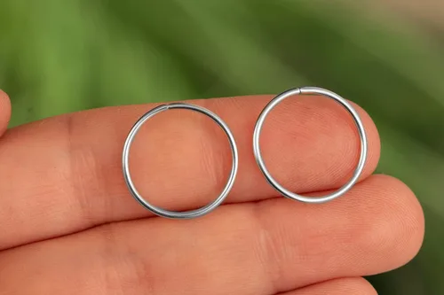 Miniatura 48 de Aretes de aro de oro de plata – Aretes de aro para mujer, dos piezas de aros de plata fina rellenos de oro, aro de hélice, anillo de tragus, aro