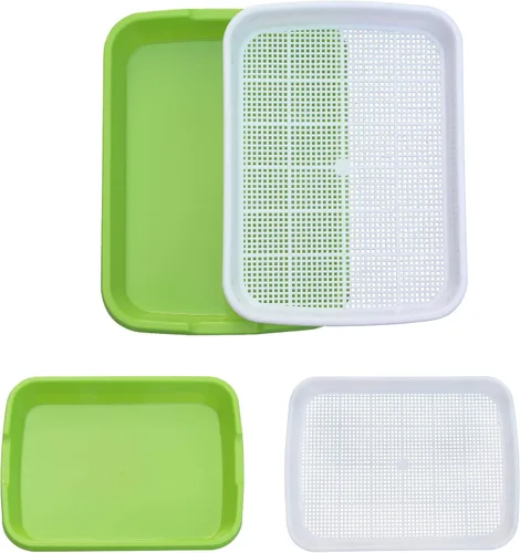 Miniatura 4 de Gardzen Kit de cultivo de brotes de 5 unidades, bandeja de brotes de frijoles, bandeja de germinación sin tierra, ideal para Mung, pasto de trigo