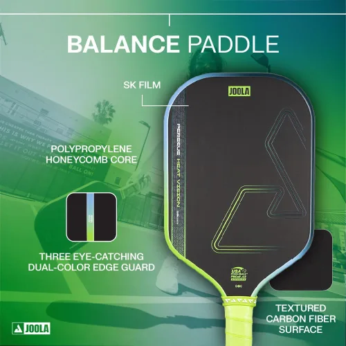 Miniatura 3 de JOOLA Perseus Heat Vision 16mm Pala de pickleball - Superficie de fibra de carbono texturizada para giro - Película SK para reducción de vibraciones