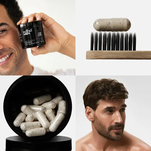 Miniatura 5 de WELLBEL Suplemento limpio para hombres, para cabello, piel y uñas, vegano, sin gluten y sin OMG, 90 unidades, paquete de 3