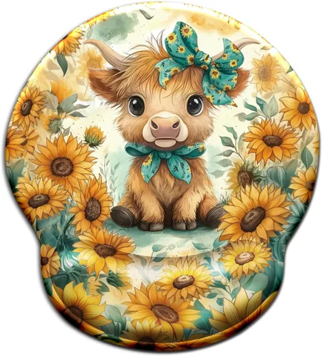 Miniatura 24 de Alfombrilla de ratón con reposamuñecas, divertidas alfombrillas de ratón ergonómicas con cuervo, soporte para muñeca para escritorio, alfombrilla