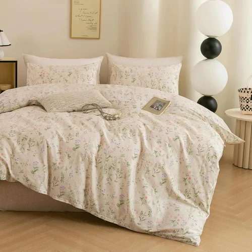 Miniatura 8 de ECOCOTT Juego de funda de edredón floral tamaño Queen, 100% algodón lavado, sensación de lino, 3 piezas, funda de edredón vintage con cierre