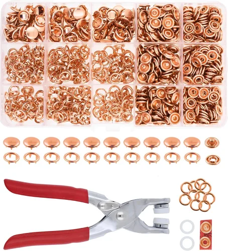 Miniatura 27 de Kit de botón de presión de metal Mandala Crafts - Botones a presión y herramienta de cierre a presión - Cierres coloridos de 9.5mm para coser, ropa