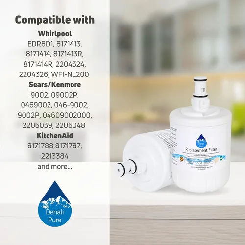 Miniatura 9 de Denali Pure - Paquete de 3 filtros de agua de repuesto para refrigerador 9002 - Compatible con cartucho de filtro de agua para refrigerador 9002