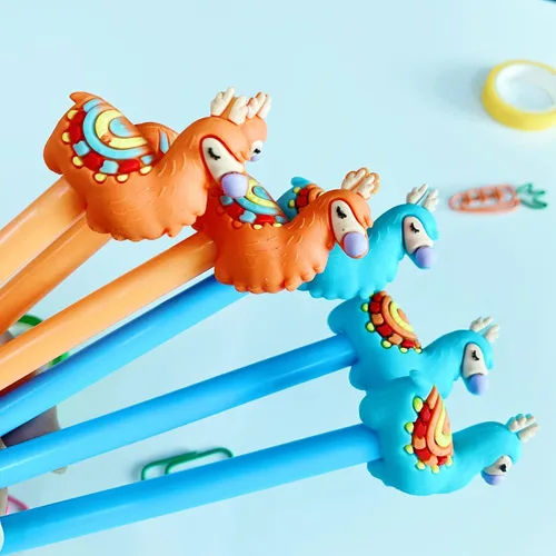 Miniatura 3 de Animal Llama Alpaca Oveja Camel Bolígrafos de Gel Set Moda Lindo Colorido Kawaii Encantador Colorido Bolígrafos de Gel de Oficina Material Escolar