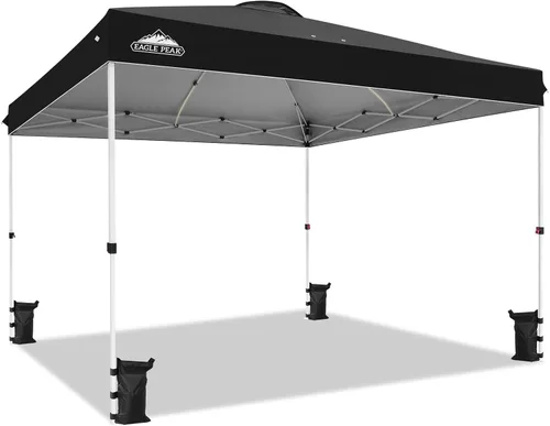 Miniatura 90 de EAGLE PEAK Tienda de campaña desplegable con bolsa de transporte con ruedas, 8 estacas, 4 cuerdas, 4 bolsas de peso, toldo de tienda de campaña