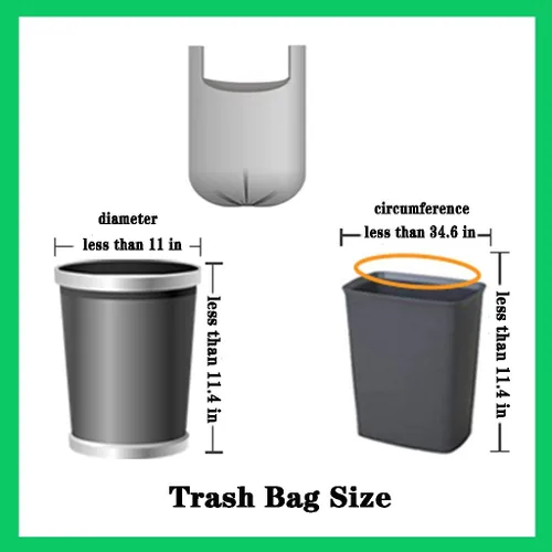 Miniatura 5 de 200 bolsas de basura de 4 galones, pequeñas bolsas de basura coloridas con asa para el hogar, oficina, baño, papelera Colorido