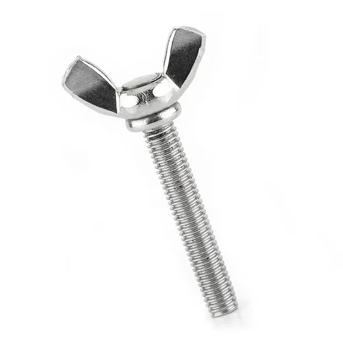 Tornillos de ala de acero inoxidable, tornillos de pulgar M5 duraderos para fijación de maquinaria de acero inoxidable 304 plateado de 1.575 in, 10
