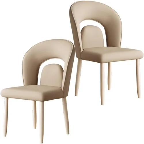 Miniatura 26 de YVYKFZD Leather Dining Chairs, Kitchen Chairs Set with Curved Back, Upholstered Dining Room Chair, Armless Comfy Side Chair, for Living Room