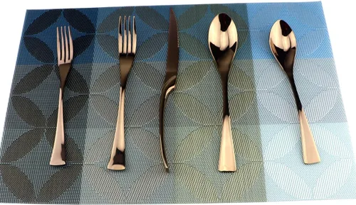 Miniatura 13 de Juego de cubiertos de acero inoxidable 18/10, cubiertos de cocina, juego de utensilios de cocina, cuchillo para carne, negro pulido espejo, juego