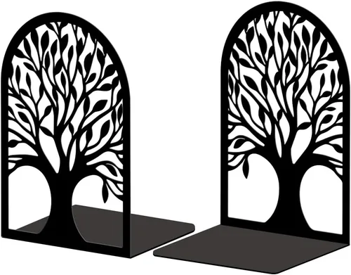 Miniatura 11 de Peacoblue Sujetalibros de Metal para Estantes, Soporte Moderno Decorativo de Servicio Pesado para Libros de Estudio para Oficina, Escritorio