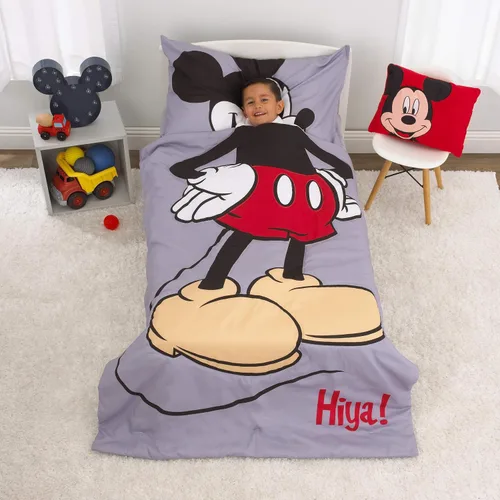 Miniatura 13 de Disney Mickey Mouse y sus amigos - Juego de cama para niños pequeños de 4 piezas - Sábanas ajustadas, funda de almohada, sábana encimera y edredón