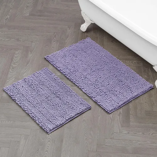 Miniatura 56 de Laura Ashley Tapete de baño de chenilla Astor 100% poliéster Decoración de baño premium Lavable a máquina Respaldo TPR Mide 17 x 24 Aqua