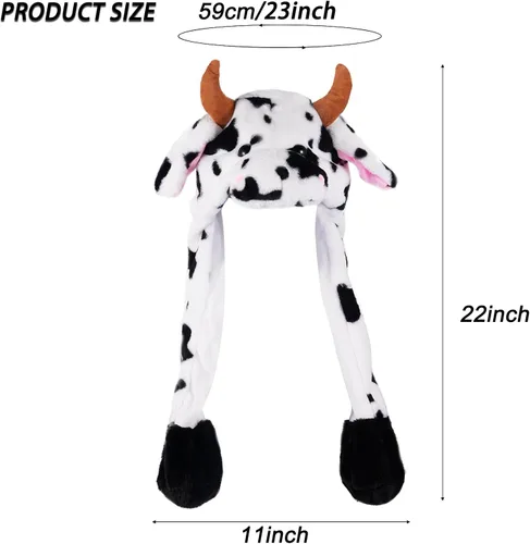 Miniatura 4 de CICITOYWO Sombrero de Animal de Peluche Divertido con Orejas en Movimiento, Gorra Saltarina Linda, Unisex, Regalo para Niños y Adultos, Fiesta