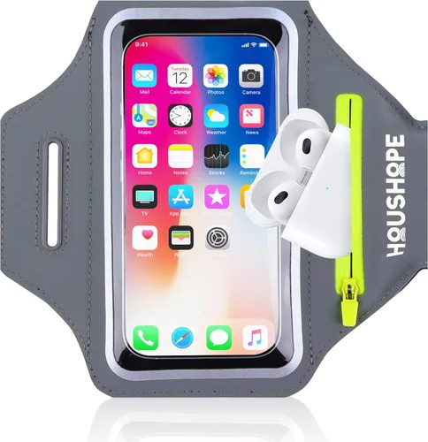 Brazalete para correr con brazalete de teléfono celular para iPhone 17 16 Pro 15 14 13 Plus XR XS, Galaxy S24/S10 resistente al agua Funda para