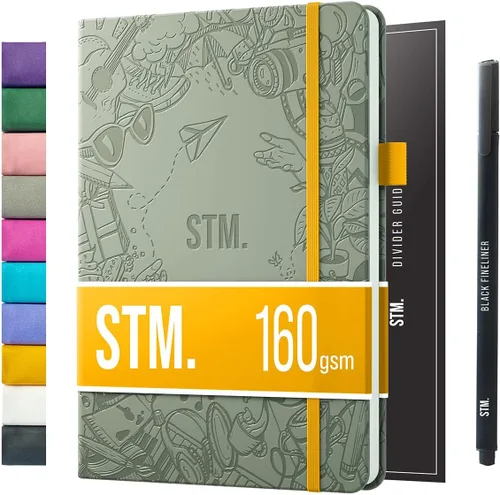 Miniatura 15 de Cuaderno de diario con puntos y cuadrícula A5 Cuadernos diarios en blanco para escritura personal, trabajo, mujeres Papel grueso de 120gsm, tapa