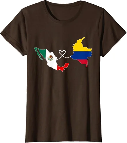 Miniatura 19 de Camiseta Half Colombian Half Mexican Flag Map DNA Mexico Colombia