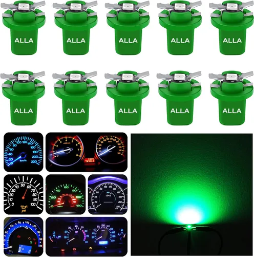 Miniatura 9 de Alla Lighting Bombillas LED superbrillantes B8.3D 17058 202259 2721 MF8, luces de panel de instrumentos amarillo ámbar 3030 SMD, velocímetro