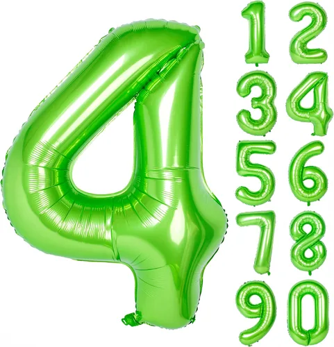 Miniatura 14 de Globo gigante de helio de 40 pulgadas, número 0 rojo, de poliéster, película de aluminio, 0-9, para niña y niño, autoinflable, dígito cero