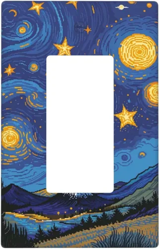 Miniatura 53 de Cubiertas decorativas para interruptor de luz de astronauta, placa de pared en blanco, placa frontal eléctrica para interruptor de baño, dormitorio