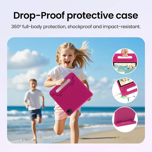 Miniatura 5 de ApoloSignage 2025 Android 15 Tablet para niños, pantalla HD de 10 pulgadas, procesador Octa-Core, 8 GB RAM, 64 GB ROM (expandible a 1 TB), con Rosa