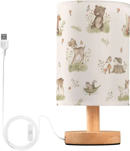 Miniatura 21 de Bedside Table Lamp Cute Highland Cow Animal Nightstand Lamp with Wood Desk Lamps for Bedroom Living Room Nursery Office Home Decor