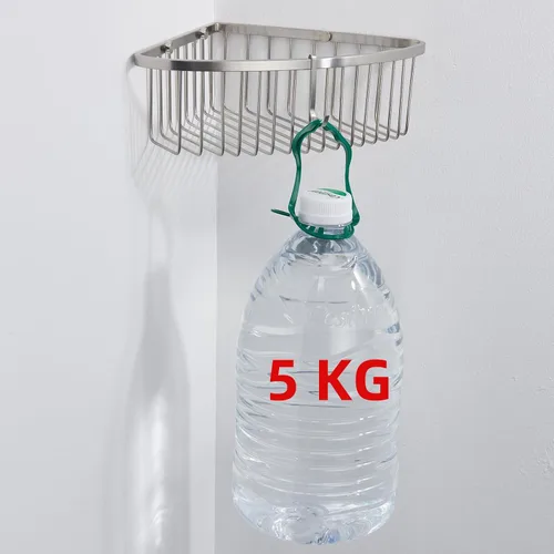Miniatura 2 de Cesta de esquina para ducha, estante de ducha de baño de acero inoxidable, organizador para almacenamiento de ducha, estante de esquina de pared