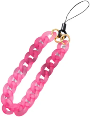 Miniatura 4 de COLORFUL BLING Abalorio para teléfono, estética, cuerda gruesa, con gancho para muñeca, cadena de metal acrílico para teléfono móvil, cuerda a