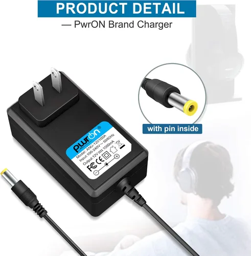 Miniatura 2 de Adaptador de CA de 12 V de largo de 6.6 pies para Sony TMR-RF985R MDR-RF985R TMRRF985R MDRRF985R para auriculares inalámbricos RF transmisor estéreo