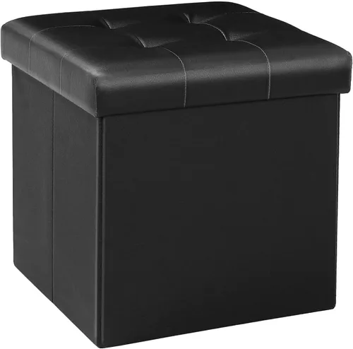 Miniatura 7 de B FSOBEIIALEO Cubo otomano de almacenamiento, baúl de almacenamiento, reposapiés plegable para sala de estar, 12.6 x 12.6 x 12.6 pulgadas