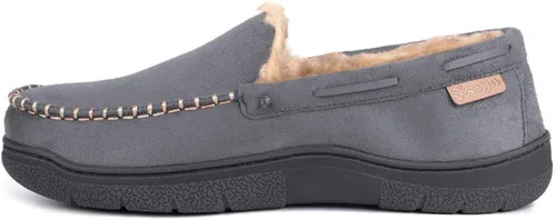 Miniatura 2 de Zigzagger - Pantuflas estilo mocasín de microgamuza y espuma viscoelástica, para hombre