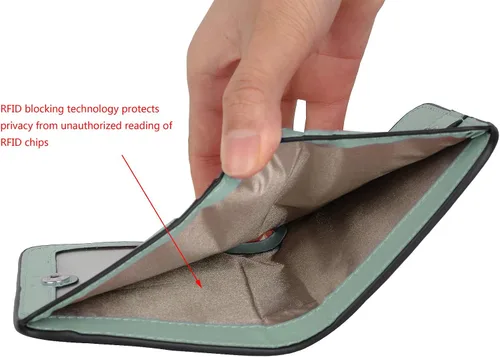 Miniatura 5 de YALUXE - Cartera de piel auténtica con bloqueo RFID para mujer, tamaño pequeño, compacto, con ventana de identificación, S