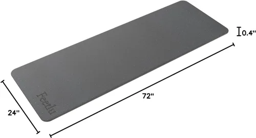 Miniatura 7 de Tapete de yoga para ejercicios extra grueso con correa - 2/5 pulgadas (10 mm), tapete antideslizante para entrenamiento de yoga, pilates y Negro