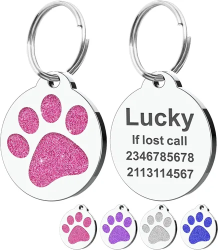 Miniatura 19 de Etiquetas para perros personalizadas para mascotas, etiquetas de nombre para perro, etiqueta para perro personalizada grabada con cualquier nombre