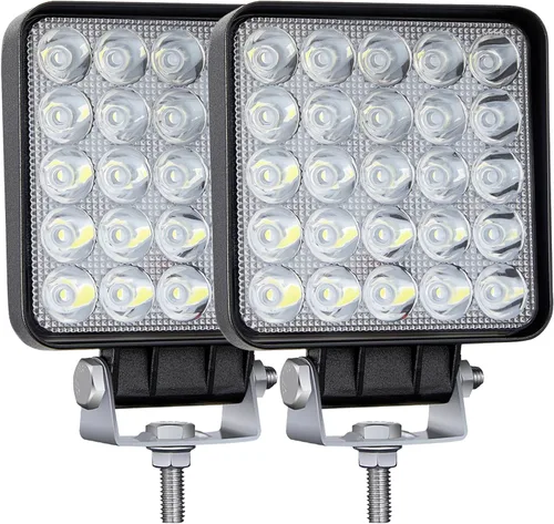 SAN YOUNG Cápsulas de luz LED, luz de trabajo de tractor de 4 pulgadas, 75 W, 12 V, 24 V, luces LED de respaldo cuadradas para camión, vehículo,