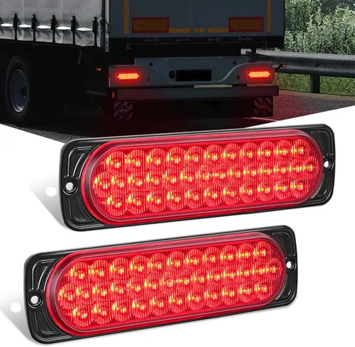 Miniatura 20 de Nilight Luz Trasera Ovalada para Remolque de 6 Pulgadas, 6 Piezas, Roja y Blanca, 10 LED con Arandelas y Conectores de Montaje Empotrado, IP67