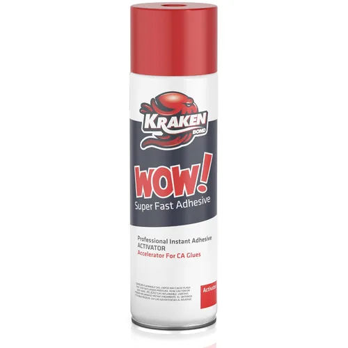 KRAKEN BOND Wow! Activador adhesivo en aerosol (1 x 16.9 onzas), acelerador de pegamento de cianoacrilato para plástico, metal, madera y PVC,