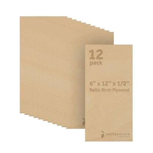 Miniatura 16 de Madera contrachapada de abedul báltico de 0.472 in, 1/2 x 5 x 7 pulgadas, caja de 2 madera artesanal de grado B/BB, más fuerte que las hojas